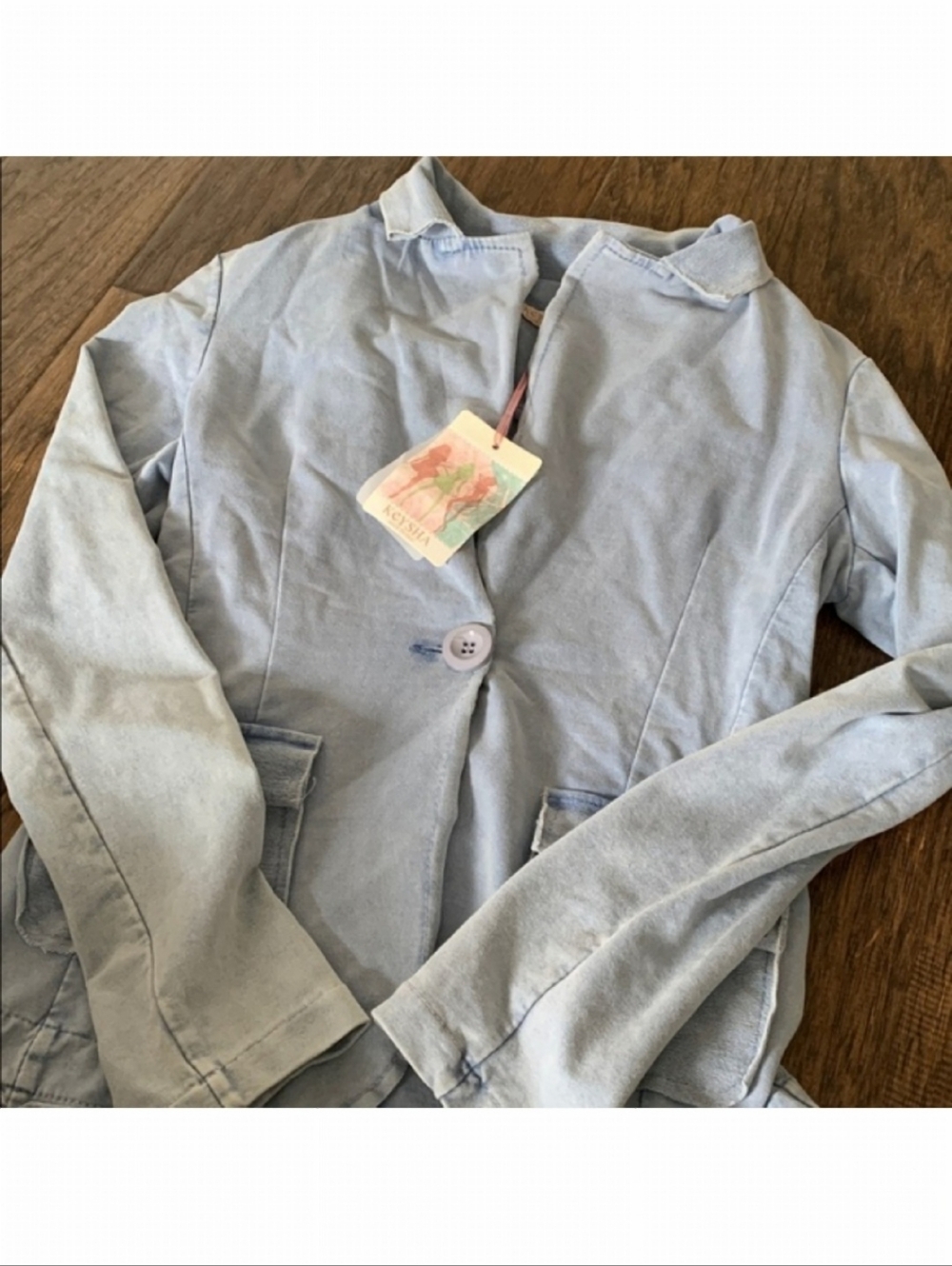 NWT Keysha Light Blue Women's Single-Button Jacket Blazer